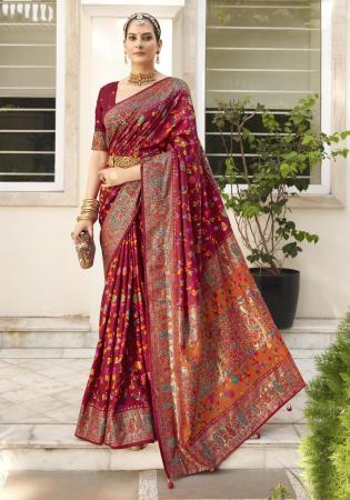 Picture of Shapely Silk Saddle Brown Saree