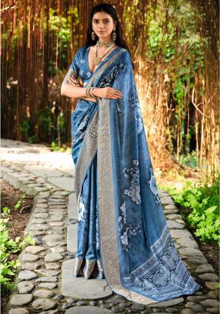 Picture of Taking Cotton & Silk Dark Slate Grey Saree