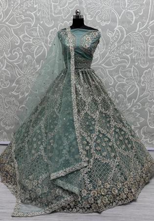 Picture of Radiant Net Sea Green Lehenga Choli