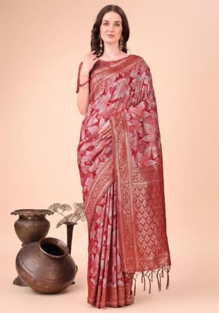 Picture of Splendid Cotton Indian Red Saree