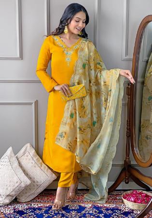 Picture of Elegant Chiffon Orange Readymade Salwar Kameez