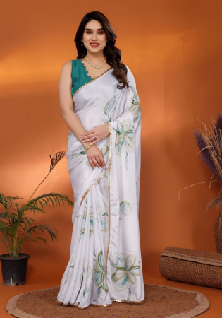 Picture of Wonderful Chiffon White Saree