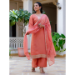 Picture of Classy Silk Indian Red Readymade Salwar Kameez
