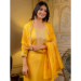 Picture of Alluring Silk Yellow Readymade Salwar Kameez