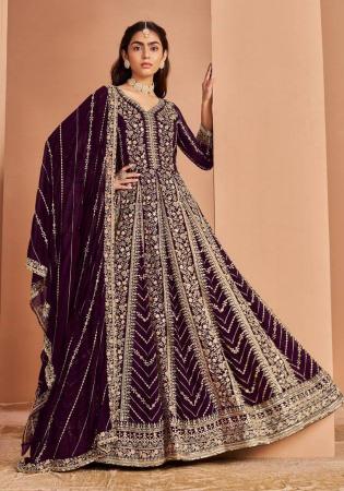 Picture of Splendid Georgette Maroon Anarkali Salwar Kameez