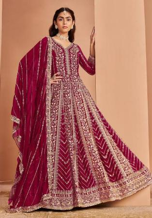 Picture of Nice Georgette Brown Anarkali Salwar Kameez