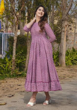 Picture of Radiant Rayon Rosy Brown Readymade Gown