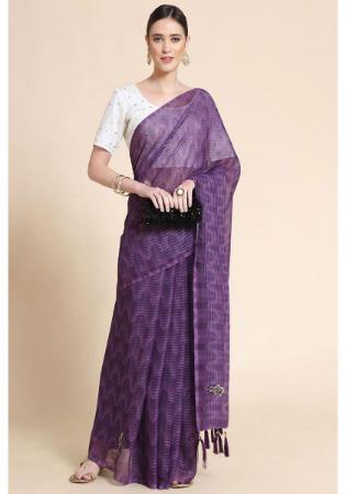 Picture of Sightly Georgette Purple Saree