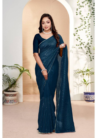 Picture of Sightly Silk Midnight Blue Saree