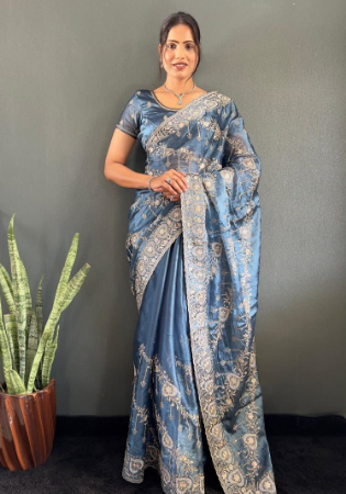 Picture of Marvelous Chiffon Slate Grey Saree