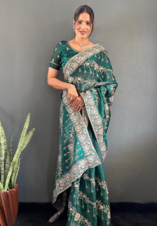 Picture of Lovely Chiffon Steel Blue Saree