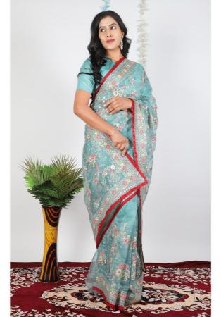 Picture of Excellent Organza Lavender Saree