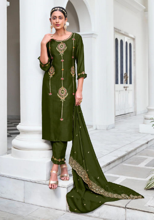 Picture of Statuesque Silk Green Readymade Salwar Kameez
