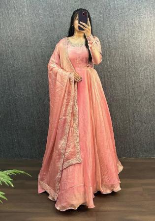 Picture of Enticing Silk Light Coral Readymade Salwar Kameez