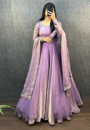 Picture of Gorgeous Silk Plum Readymade Salwar Kameez