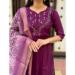 Picture of Ideal Net & Silk Brown Readymade Salwar Kameez