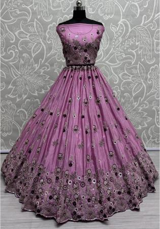 Picture of Charming Chiffon Rosy Brown Lehenga Choli