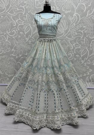 Picture of Beautiful Net Dark Sea Green Lehenga Choli