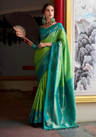 Picture of Wonderful Silk Medium Sea Green Saree