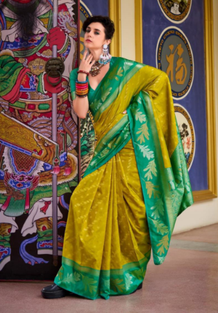 Picture of Pleasing Silk Olive Saree