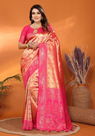 Picture of Beauteous Silk Sandy Brown Saree