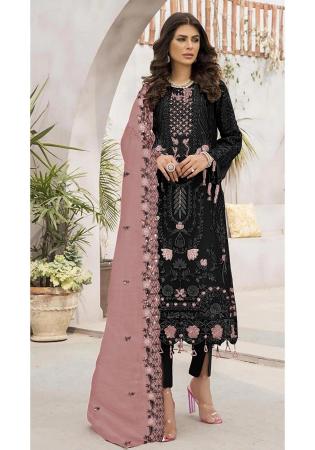Picture of Amazing Georgette Black Straight Cut Salwar Kameez