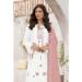 Picture of Georgette Off White Straight Cut Salwar Kameez