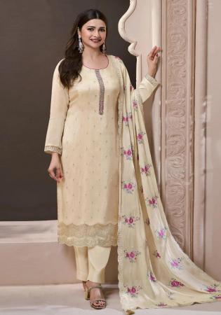 Picture of Beautiful Silk Rosy Brown Straight Cut Salwar Kameez