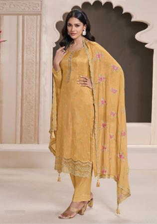 Picture of Delightful Silk Burly Wood Straight Cut Salwar Kameez