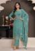 Picture of Nice Silk Cadet Blue Straight Cut Salwar Kameez