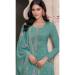 Picture of Nice Silk Cadet Blue Straight Cut Salwar Kameez