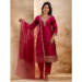 Picture of Sightly Silk Maroon Readymade Salwar Kameez