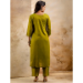 Picture of Delightful Silk Olive Readymade Salwar Kameez