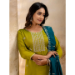 Picture of Delightful Silk Olive Readymade Salwar Kameez