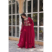Picture of Wonderful Georgette Fire Brick Readymade Gown