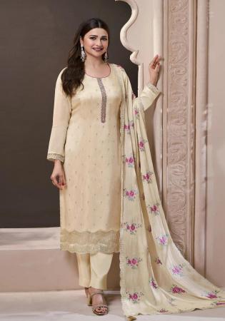 Picture of Pleasing Silk Sea Shell Straight Cut Salwar Kameez
