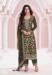 Picture of Chiffon Dark Olive Green Straight Cut Salwar Kameez