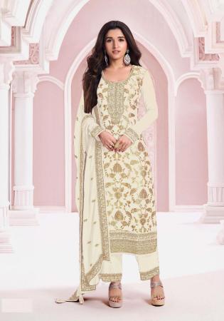 Picture of Excellent Chiffon Snow Straight Cut Salwar Kameez