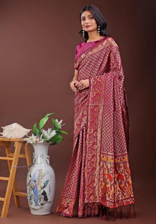 Picture of Radiant Silk Rosy Brown Saree