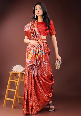 Picture of Grand Silk Indian Red Saree