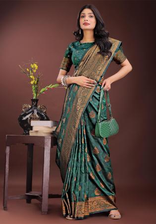 Picture of Lovely Silk Medium Sea Green Saree