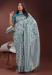 Picture of Statuesque Cotton & Linen Silver Saree