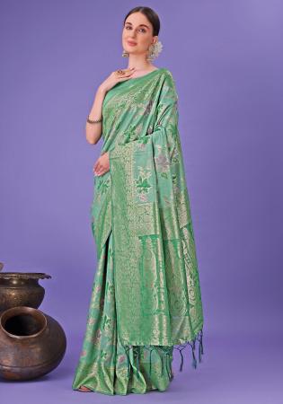 Picture of Radiant Cotton Dark Sea Green Saree