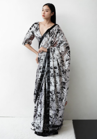 Picture of Shapely Chiffon White Saree