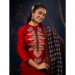 Picture of Rayon & Silk Dark Red Readymade Salwar Kameez