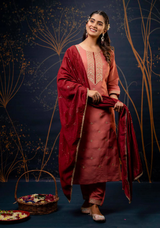 Picture of Rayon & Silk Sienna Readymade Salwar Kameez