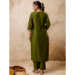 Picture of Wonderful Silk Olive Readymade Salwar Kameez