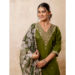 Picture of Wonderful Silk Olive Readymade Salwar Kameez