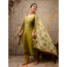 Picture of Pretty Silk Olive Readymade Salwar Kameez