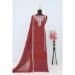 Picture of Georgette Indian Red Straight Cut Salwar Kameez